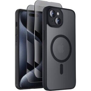 For iPhone 15 Case, Compatible with MagSafe, with Privacy Screen Protectors X2